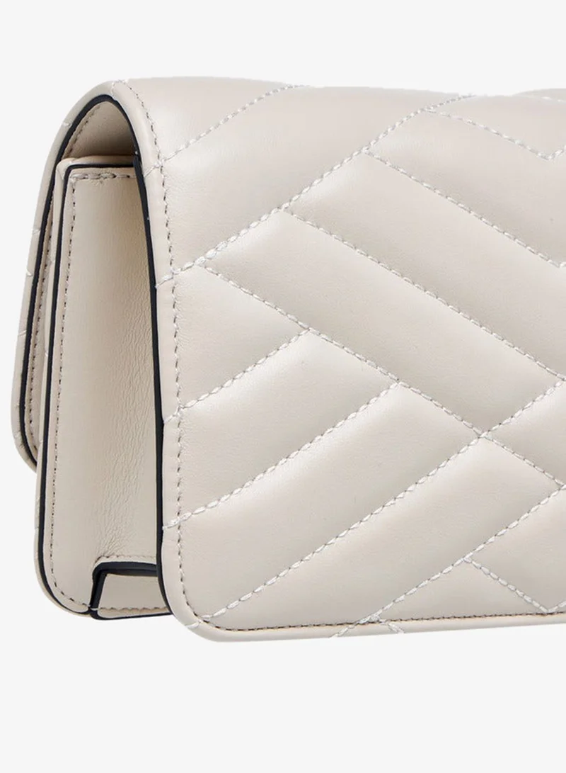 Paprika IVORY Quilted Crossbody Bag with Button Closure for Women | Best Price UAE
