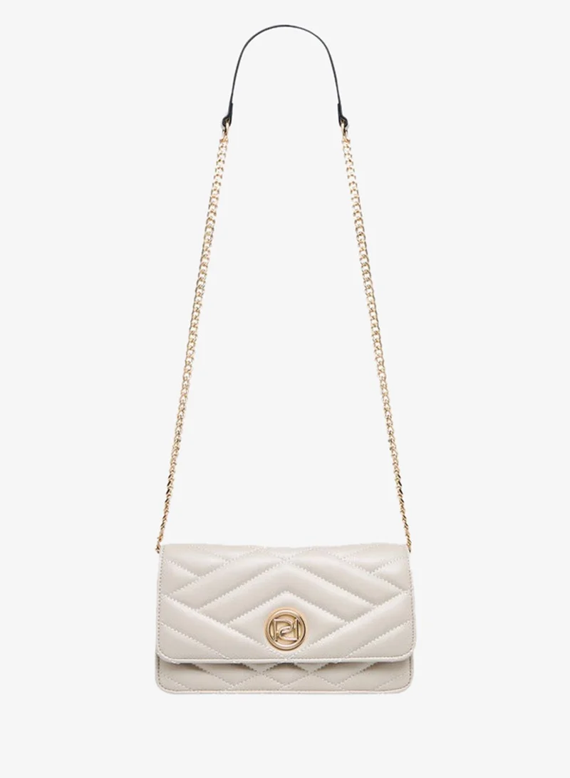 Paprika IVORY Quilted Crossbody Bag with Button Closure for Women | Best Price UAE