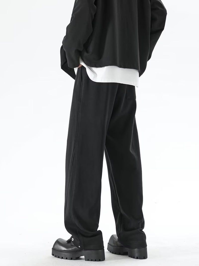 Men'S Dosing Black Small Western Pants Boys Trendy Brand Summer Loose Straight Wide Leg Pants All-Match Pants - Image 4