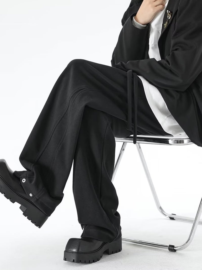 Men'S Dosing Black Small Western Pants Boys Trendy Brand Summer Loose Straight Wide Leg Pants All-Match Pants - Image 5