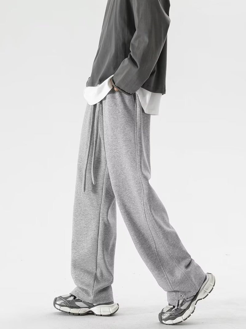 Men'S Dosing Black Small Western Pants Boys Trendy Brand Summer Loose Straight Wide Leg Pants All-Match Pants - Image 1