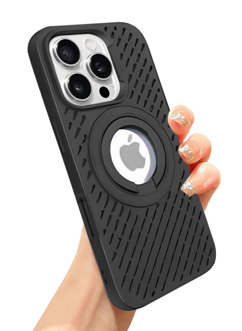 دبليو تيك غطاء الحماية أبل أيفون 16 برو ماكس 2024 بريميوم سيليكون ماجسيف مع غطاء حماية بمقبض الاصبع الدائري - اسود - Image 4