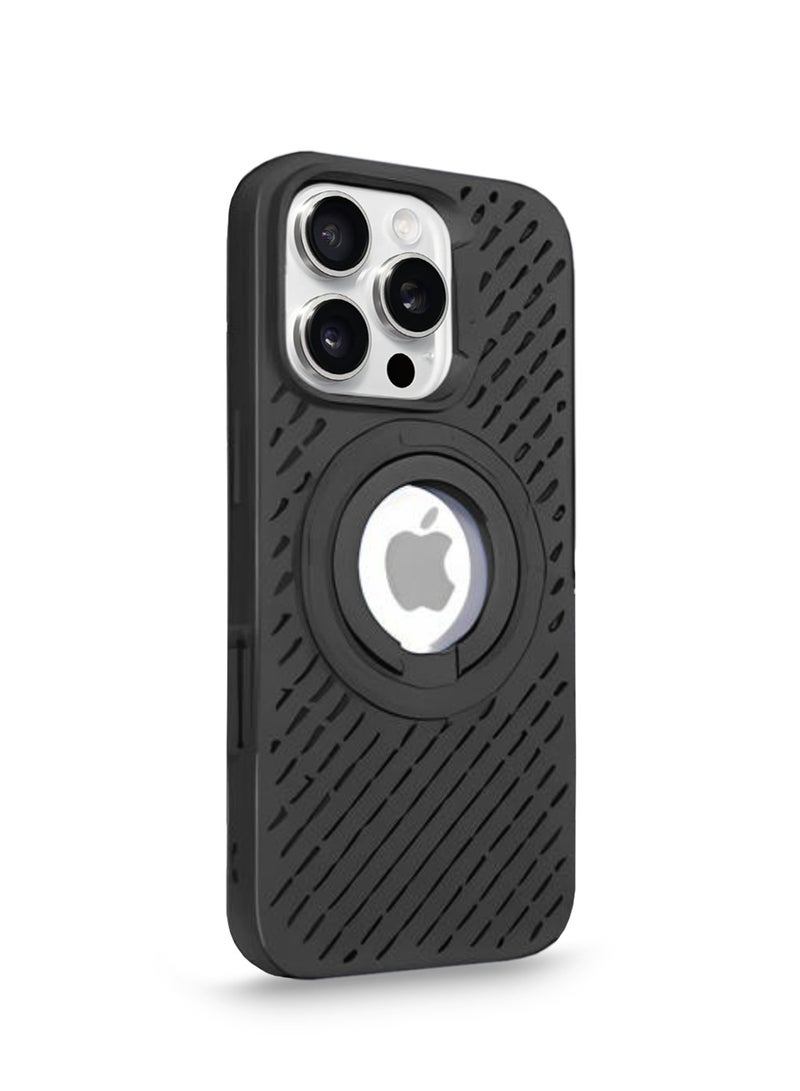 دبليو تيك غطاء الحماية أبل أيفون 16 برو ماكس 2024 بريميوم سيليكون ماجسيف مع غطاء حماية بمقبض الاصبع الدائري - اسود - Image 2