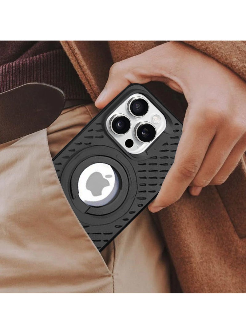 دبليو تيك غطاء الحماية أبل أيفون 16 برو ماكس 2024 بريميوم سيليكون ماجسيف مع غطاء حماية بمقبض الاصبع الدائري - اسود - Image 3