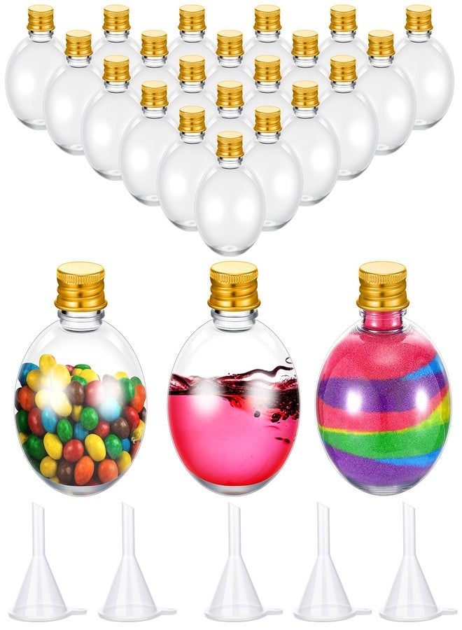 Layhit 24 Pcs Spherical Plastic Potion Bottles Ball Shape Round Bottles 3.4 oz Sand Art Jar with 5 Funnels Decorative ‌container Candy Jar for Valentines Birthday DIY Crafts(Gold,Aluminum Lid) - Image 1