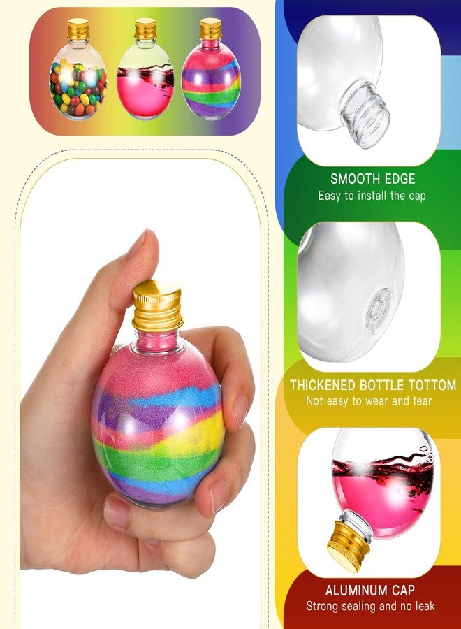 Layhit 24 Pcs Spherical Plastic Potion Bottles Ball Shape Round Bottles 3.4 oz Sand Art Jar with 5 Funnels Decorative ‌container Candy Jar for Valentines Birthday DIY Crafts(Gold,Aluminum Lid) - Image 3