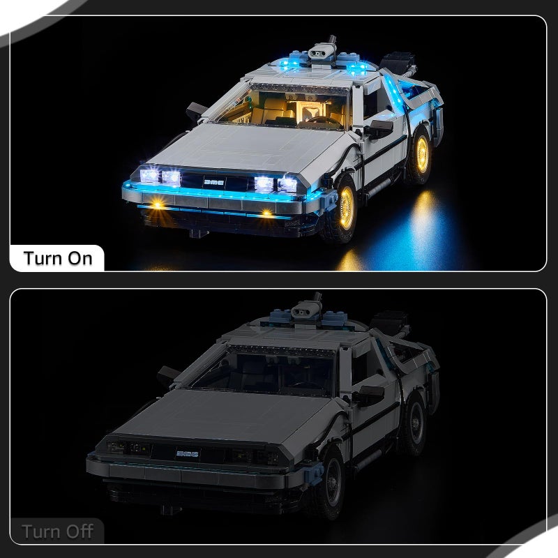 Nitemode LED Light Kit Compatible with Lego Back to The Future Time Machine Car 10300 Upgraded Remote Sound MultiLight Sequence Design with Original Movie Soundtrack Lighting AccessoriesNo Model - Image 5