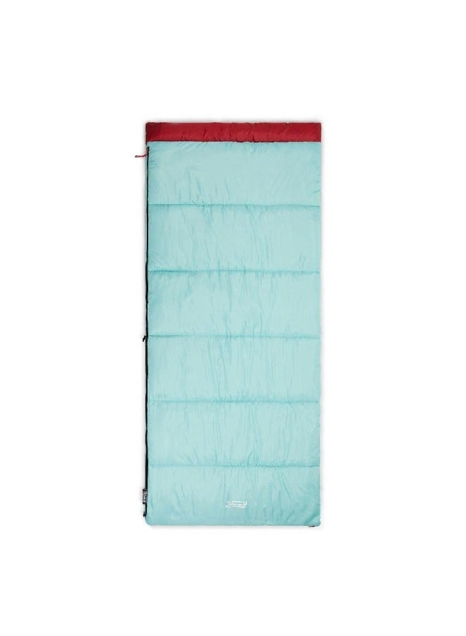 كولمان 2176687 كولمان فلاتلاندز حقيبة نوم مستطيلة 50 فهرنهايت بلو هايدرانجيا 33 x 75 بوصة - Image 1