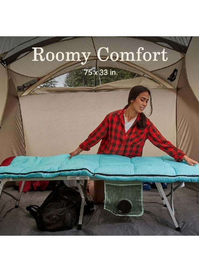 كولمان 2176687 كولمان فلاتلاندز حقيبة نوم مستطيلة 50 فهرنهايت بلو هايدرانجيا 33 x 75 بوصة - Image 2