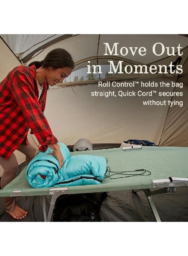 كولمان 2176687 كولمان فلاتلاندز حقيبة نوم مستطيلة 50 فهرنهايت بلو هايدرانجيا 33 x 75 بوصة - Image 3