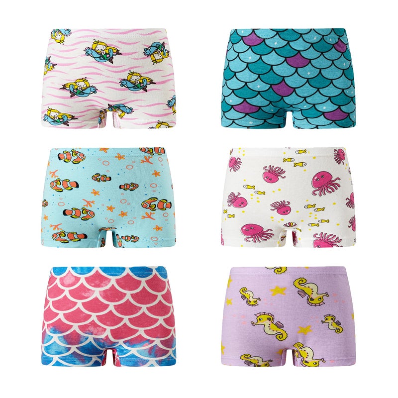 Barara King Girls Undies Panties Boyshort Comfort Little Soft Underwear Kids Briefs Cotton (Pack of 6) Size 5 - Image 1