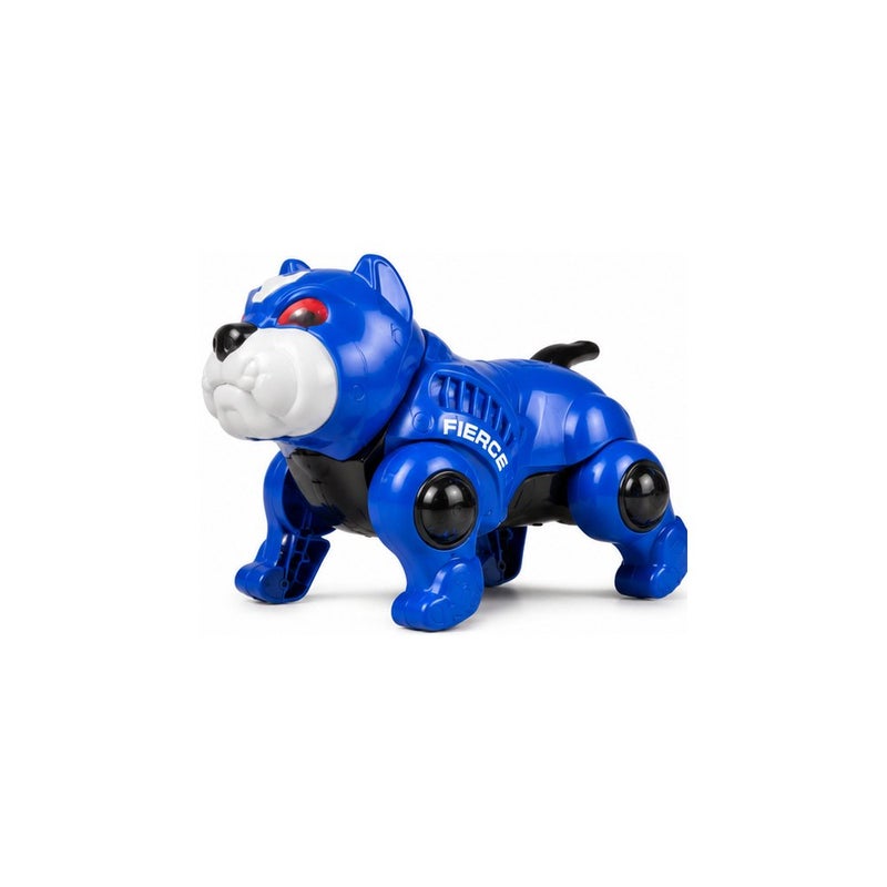 Mechanical Bully Pitbull Robot Dog Toy for Children, Blue, Interactive Electronic Pet with Lights and Sounds | Fun Discovery - Image 1