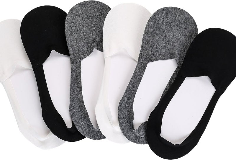 JOULLI Mens No Show Socks Non-Slip Grips Casual Low Cut Boat Sock 6 Pack - Image 5