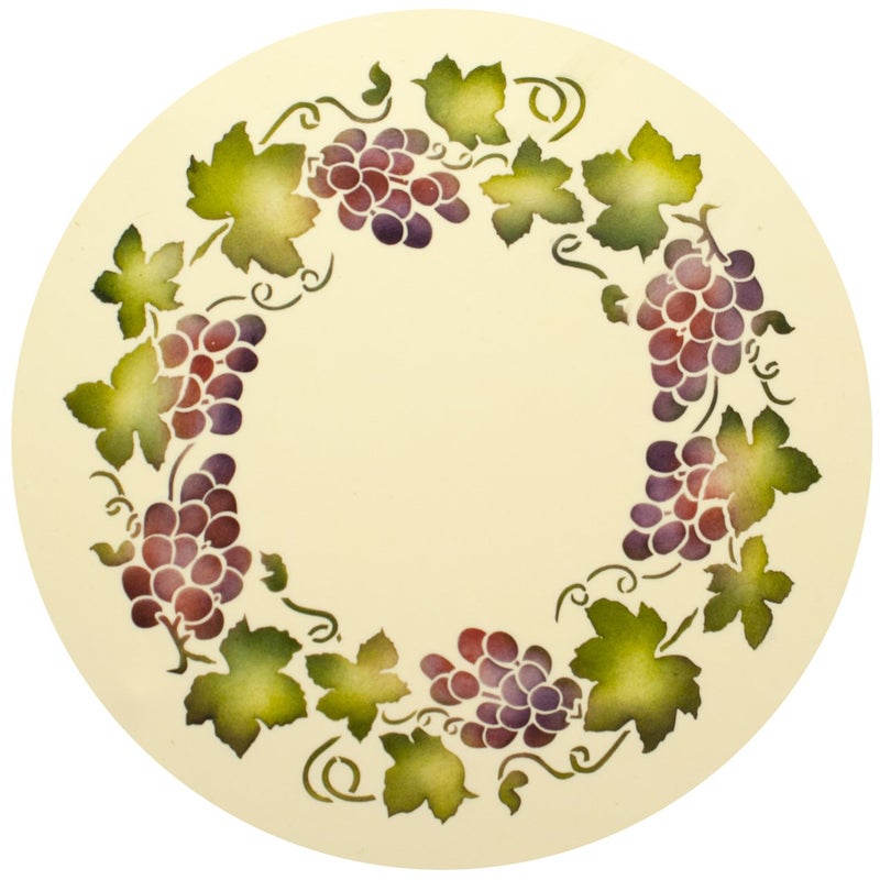Designer Stencils C237 Grapevine Circle Cake Stencil BeigeSemi Transparent - Image 2