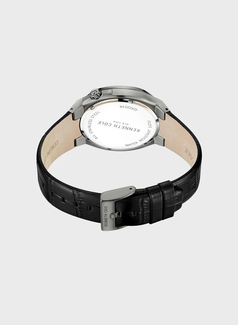 Kenneth Cole Leather Strap Analog Watch