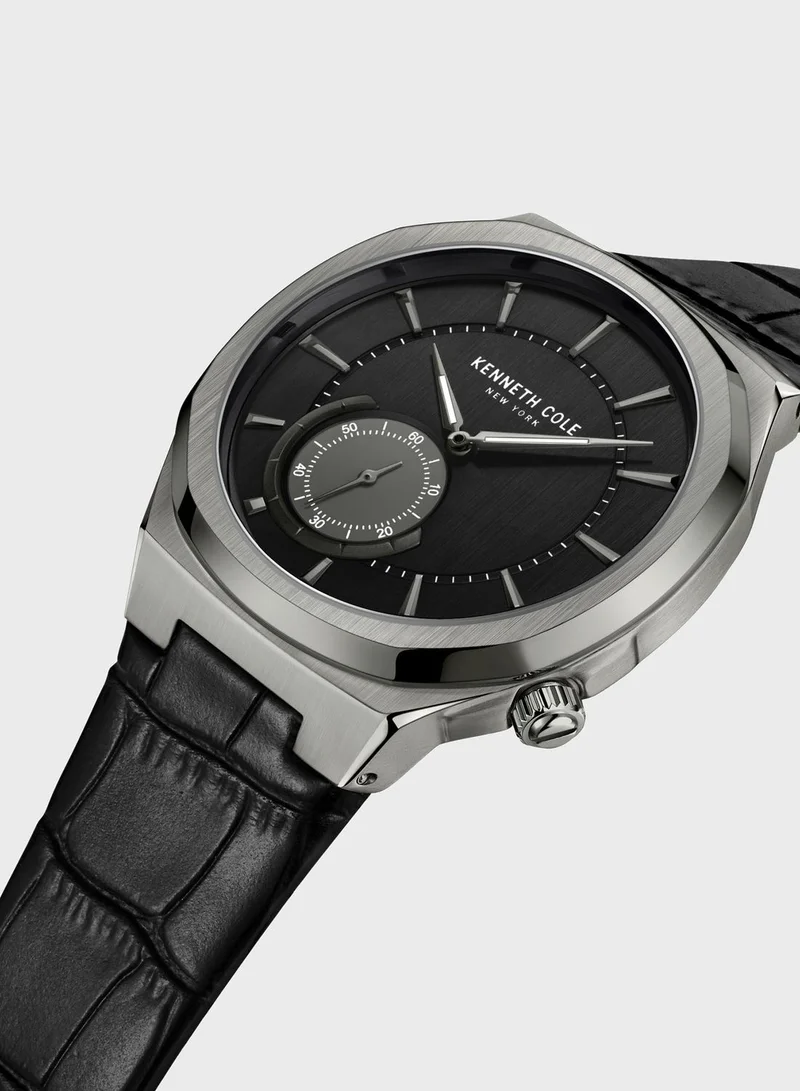 Kenneth Cole Leather Strap Analog Watch
