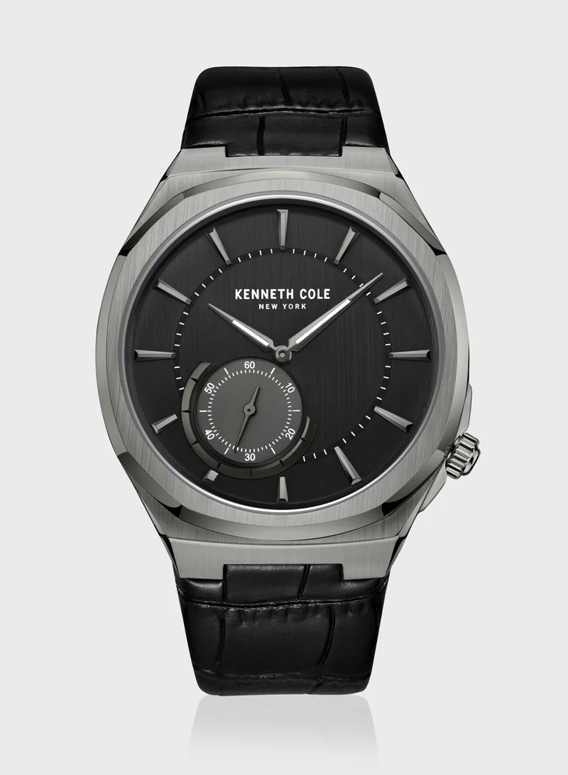 Kenneth Cole Leather Strap Analog Watch