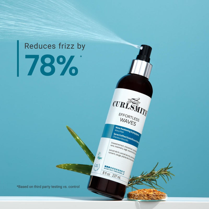 CURLSMITH - Effortless Waves Styling Spray, Lightweight and Moisturising, Reduce Frizz, Natural Look, For Wavy and Curly Hair, Vegan (8oz) - Image 4