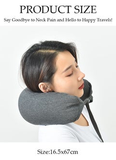 DUNISO U-Shaped Pillow with Cap Travel Portable Hooded, Foam Travel Pillow with Hood, Neck Pillow, Multifunctional Neck Cushion, Portable Pillow for Office Cars Trains Long Flights Sleeping  - Image 4