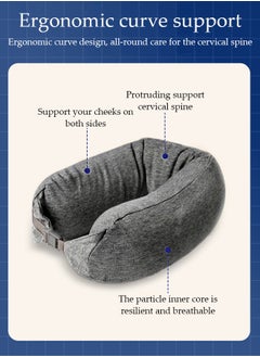 DUNISO U-Shaped Pillow with Cap Travel Portable Hooded, Foam Travel Pillow with Hood, Neck Pillow, Multifunctional Neck Cushion, Portable Pillow for Office Cars Trains Long Flights Sleeping  - Image 3