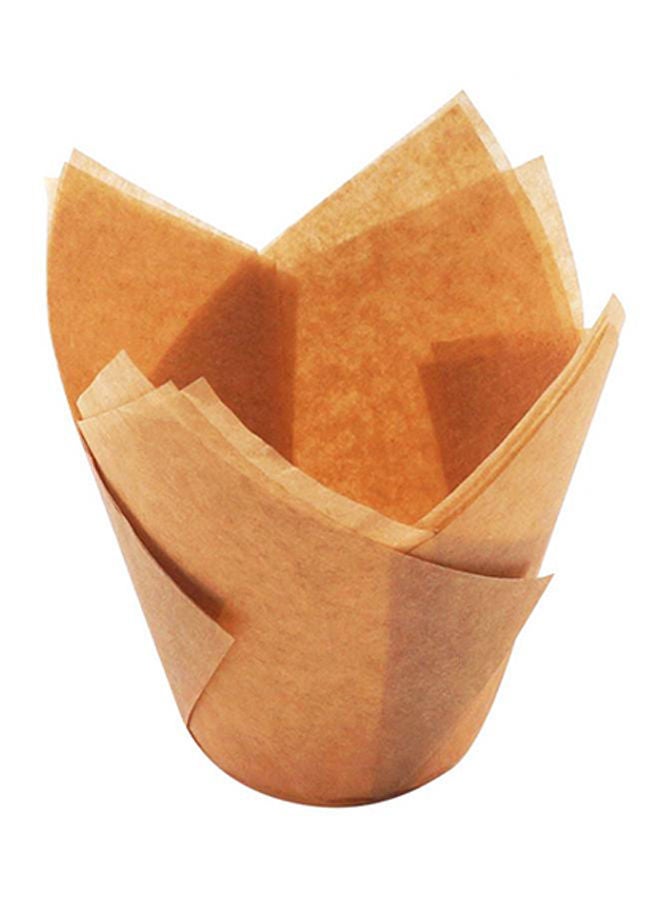 NIBEMINENT 50-Piece High Temperature Resistant Paper Cup Case Golden 8x5cm