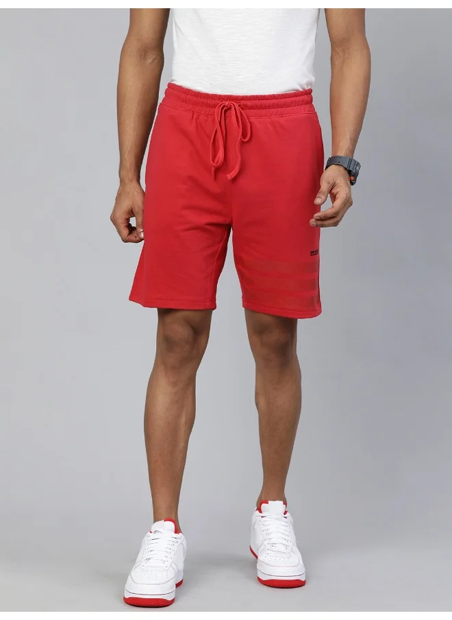 شركة المرآب الهندية Red Men Slim Fit Casual Placement Print Knitted Shorts