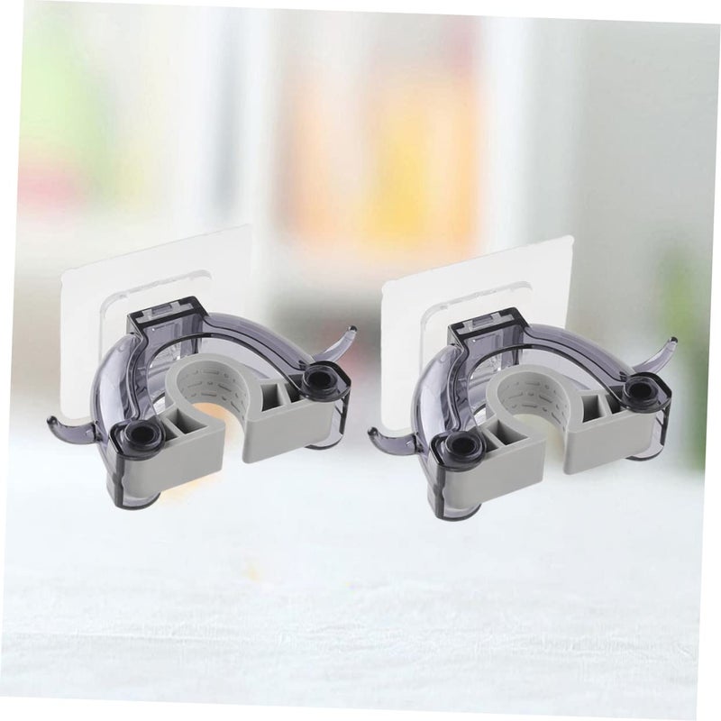 2Pcs Transparent Black Plastic Mop Holder Wall Mounted Broom Hanger For Home Bathroom Organization - Image 5