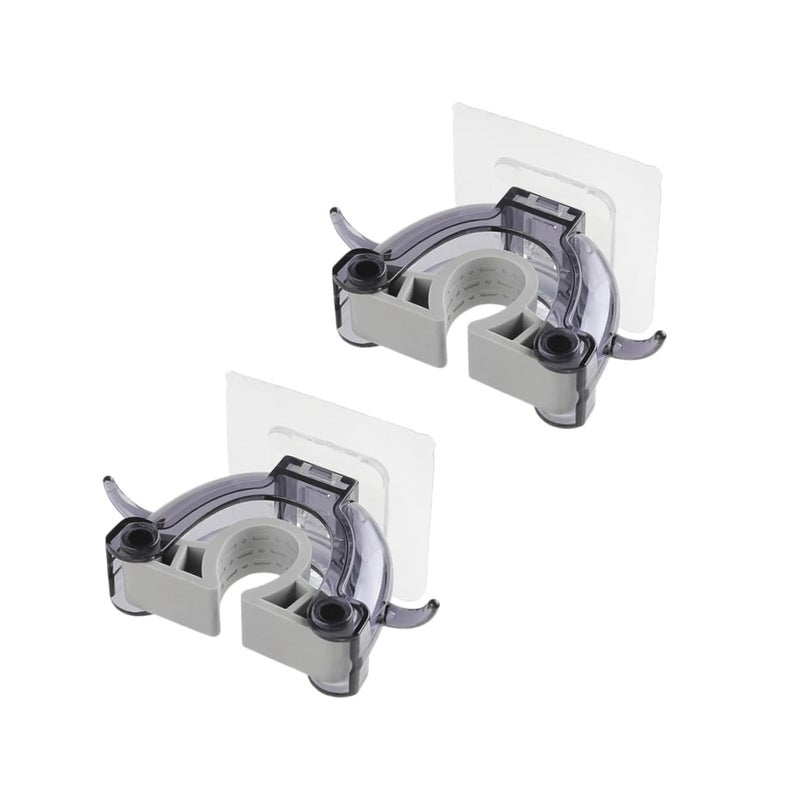 2Pcs Transparent Black Plastic Mop Holder Wall Mounted Broom Hanger For Home Bathroom Organization - Image 2