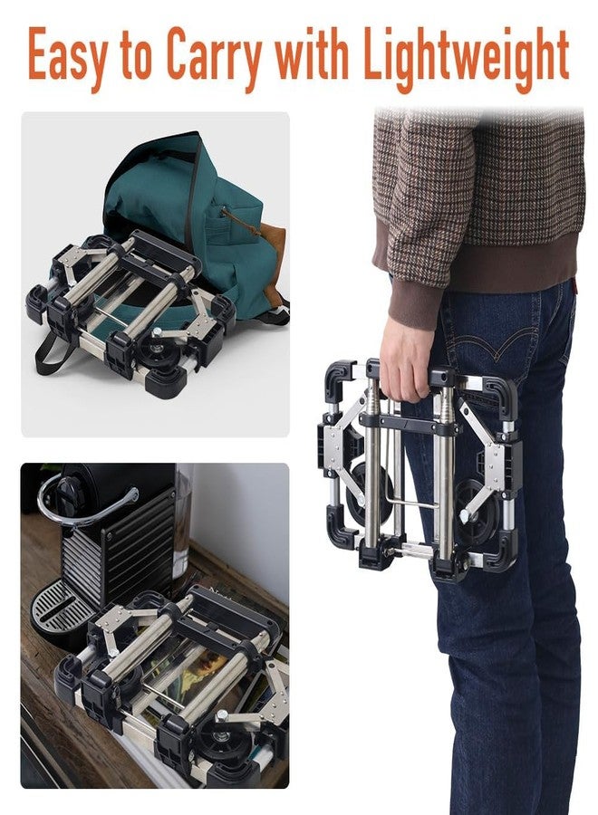 Japard Luggage Cart with 2 Wheels Foldable, Purse Trolley, Portable Travel Dolly Compact Air Travel Loadable 55 lbs, Smallest Folding Carrying Cart Light Weight - Image 3