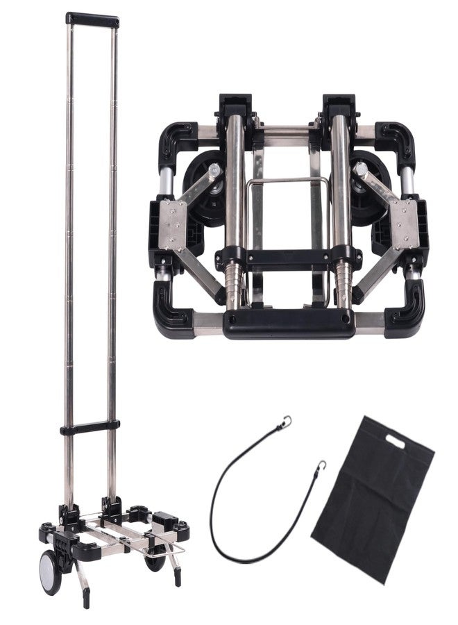 Japard Luggage Cart with 2 Wheels Foldable, Purse Trolley, Portable Travel Dolly Compact Air Travel Loadable 55 lbs, Smallest Folding Carrying Cart Light Weight - Image 1