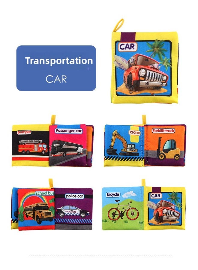 Baby Early Education Puzzle Cognitive Cloth Book Set Early Education Baby Tear Puzzle Cloth Book Set Toys-Color:Know 6 Copies/set Of Transportation  - Image 1