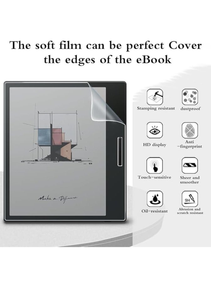 eBook-Reader Screen Protector (1+1Pack) Compatible for Onyx Boox Go Color 7 Inch/Boox Leaf2/Leaf3, PET Screen Protective Film Anti-Scratch High Definition and Soft Clear TPU Protective Case - Image 2