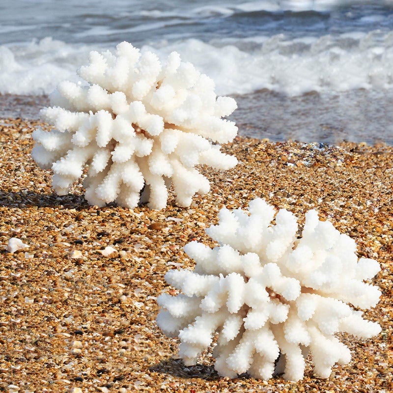 Besimple Pack of 2 Artificial Coral Ornament Aquarium Resin Coral Decor Underwater Sea Plants Fish Tank Decoration Aquarium Plants - Image 3