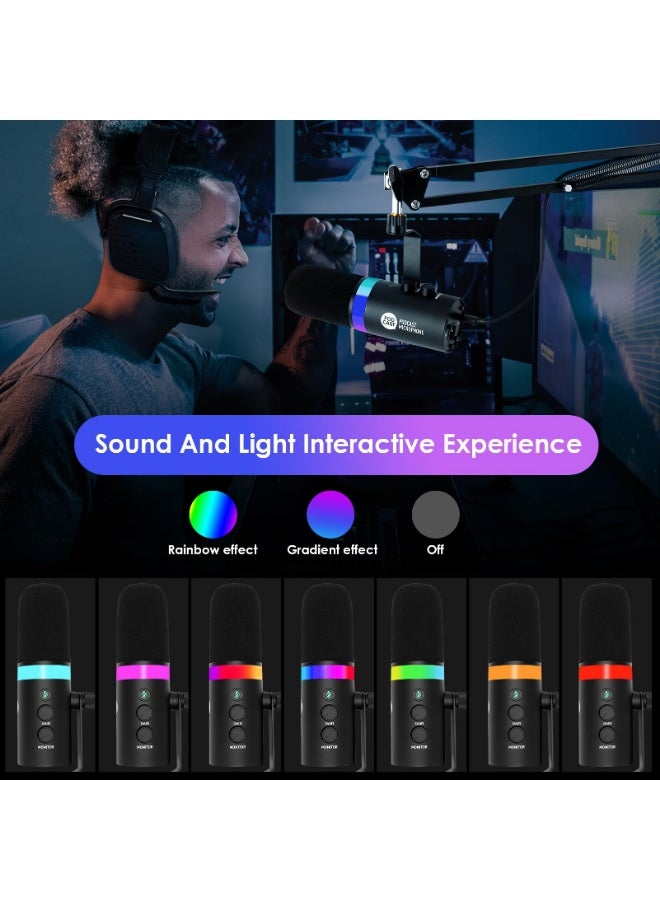 Joshberg USB Microphone Kit Dynamic Microphone with Boom Stand Mute Noise Reduction Button Volume Control for Streaming Gaming Recording - Image 5