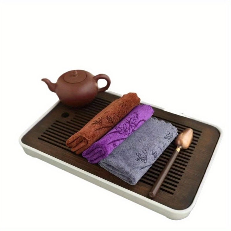 Assorted Colors Pack Of 6 Premium Absorbent Zen Tea Towel For Table Wipe - Image 2
