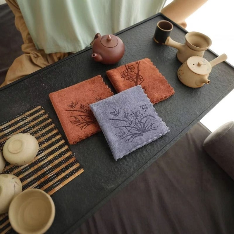 Assorted Colors Pack Of 6 Premium Absorbent Zen Tea Towel For Table Wipe - Image 1