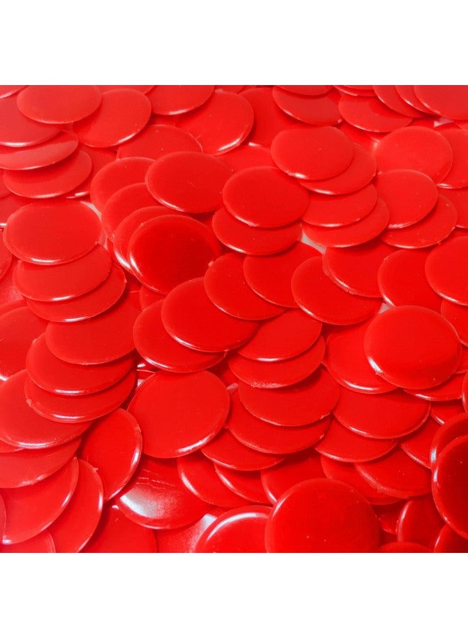 MR CHIPS Plastic Bingo Chips for Games 500 Count Bag - Solid and Transparent Colors Counting Red 3/4 Inch - Image 1