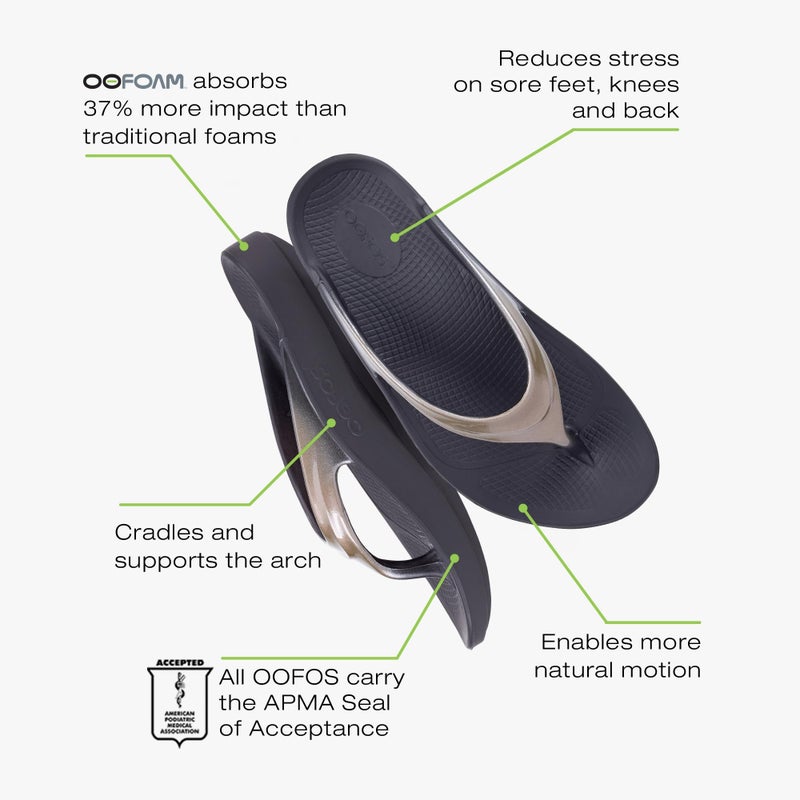 OOFOS OOlala Luxe Recovery Sandal, Latte - Womenâ€™s Size 5 - Image 4