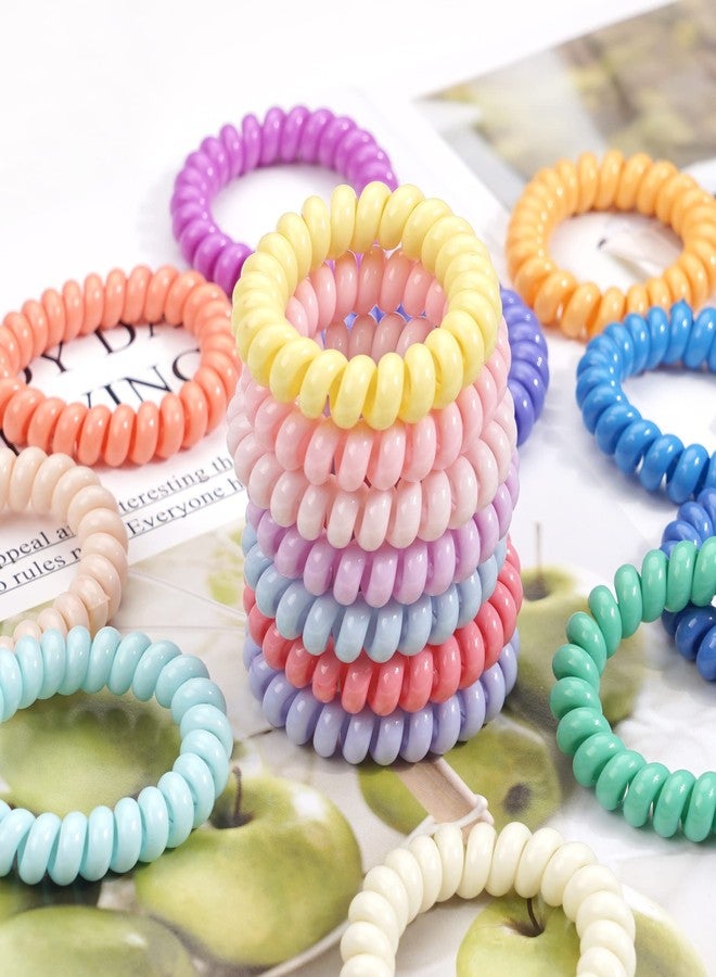 DED Hair Ties,24 Pack No Crease Spiral Hair Ties Hair Elastics,Waterproof Phone Cord Hair Coils, Elastic Ties Hair Accessories for Women Girls Kids - Image 4