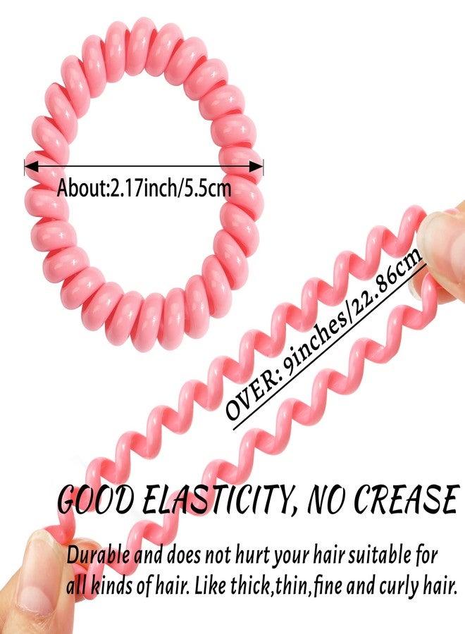 DED Hair Ties,24 Pack No Crease Spiral Hair Ties Hair Elastics,Waterproof Phone Cord Hair Coils, Elastic Ties Hair Accessories for Women Girls Kids - Image 2