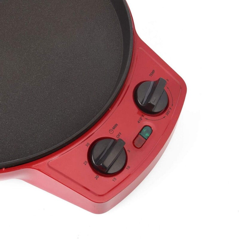 COURANT Pizza Maker, 12 Inch Pizza Cooker and Calzone Maker, with Timer &Temperatures control, 1440 Watts Pizza Oven convert to Electric indoor Grill, Red - Image 5