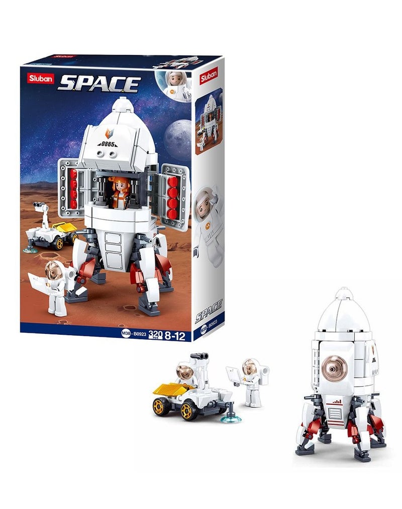 Sluban – Saturn planet landing vehicle building set, 320 pieces, block set in the shape of an astronaut and spacecraft collection. Blocks, building blocks, assembly construction block set, building block toy, kids blocks, assembly, boys, blocks, girls toys, building game toy, construction toy, boys block sets, large kids blocks, building blocks, character blocks, skill development blocks, kids intelligence blocks. Home toys for children, toys for boys and girls, kids toy, kids toys, children’s toy, group games, educational kids toys, toys, boys toys, toys for 1-year-old children, toys for 6-year-old children, toys. - Image 1