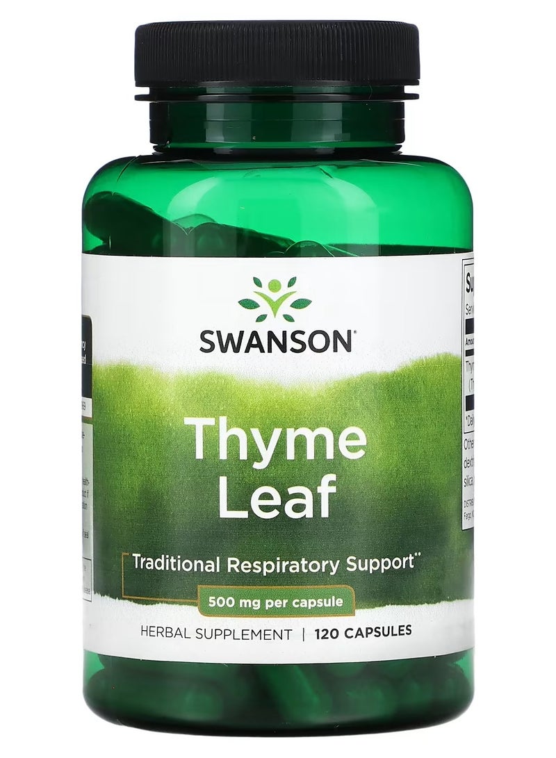 Swanson, Thyme Leaf, 500 mg , 120 Capsules
