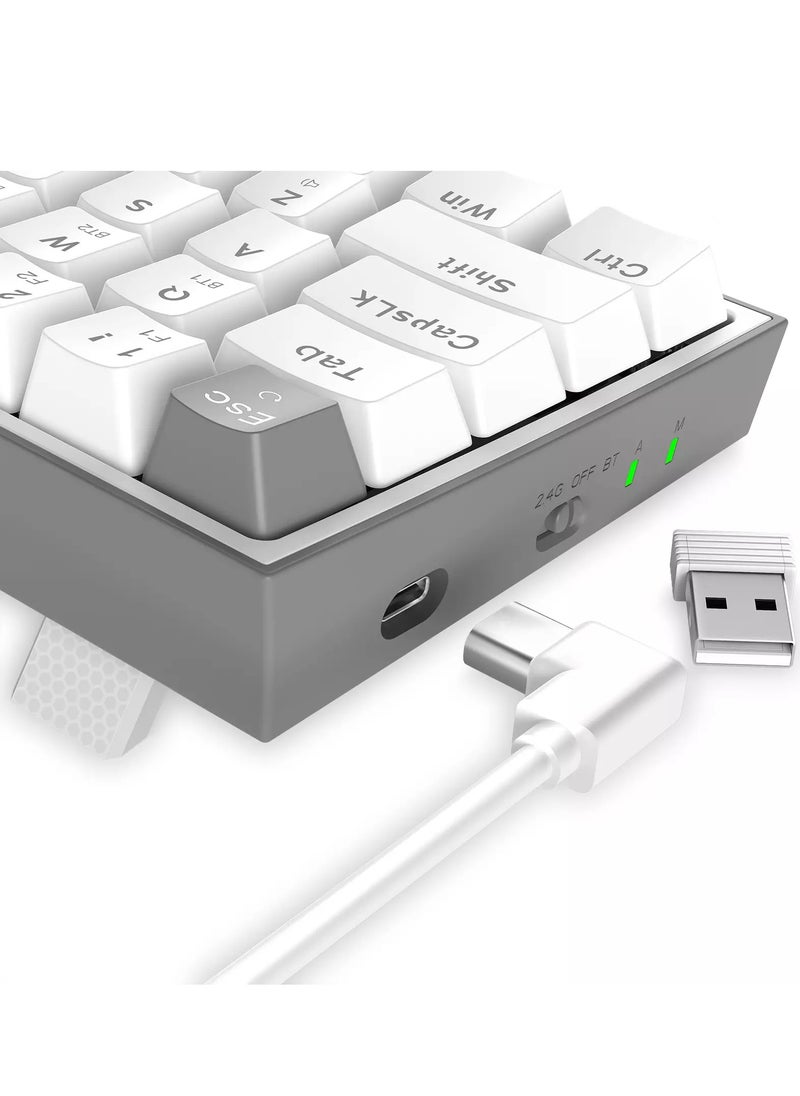 REDRAGON - K705WG-R-PRO LENA PRO 60% Wireless,Bluetooth Rainbow Gaming Keyboard, Quiet Red Switch - 68 Keys Compact - w/100% Hot-Swap Socket, Free-Mod Plate Mounted PCB & Dedicated Arrow Keys - Image 1
