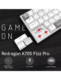 REDRAGON K705WG-R-PRO LENA PRO 60% Wireless,Bluetooth Rainbow Gaming Keyboard, Quiet Red Switch - 68 Keys Compact - w/100% Hot-Swap Socket, Free-Mod Plate Mounted PCB & Dedicated Arrow Keys  - Image 2