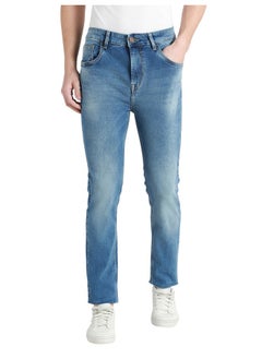 Dennis Lingo Men's Tapered Fit Mid Blue Cotton Jeans - Essential Casual Wear  - Image 3