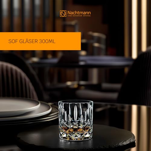 Nachtmann Noblesse Collection, Single Old-Fashioned Glasses, Whiskey Glass Set of 4, Crystal Clear Glasses, Diamond Design, 245ml, Whiskey Tumbler Glasses (Imported from Germany) - Image 2