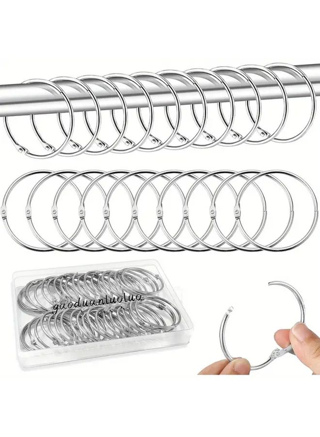 Golden 40 Pack Metal Curtain Rings 50Mm Opening for Shower Curtains Rods - Image 1