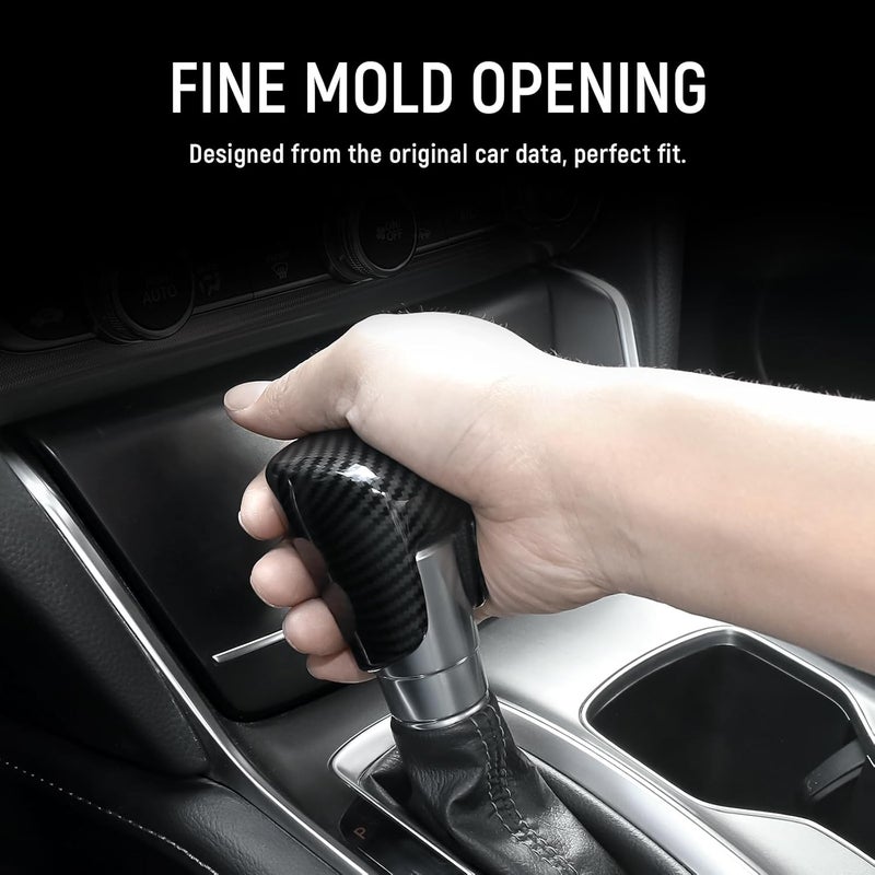 Gear Shift Cover Compatible with Honda 2018-2025 Accord & 2022-2025 Civic & 2023-2026 CRV HRV Accessories Carbon Fiber Sports Style Shift Knob Cover Trim Protector - Image 3
