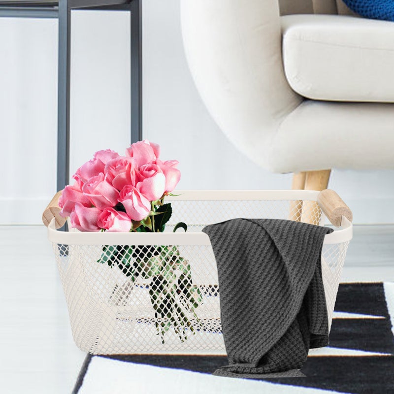 2pcs Wire Basket Decorative Storage Basket Wrought Iron Handheld Bathroom Basket - Image 5